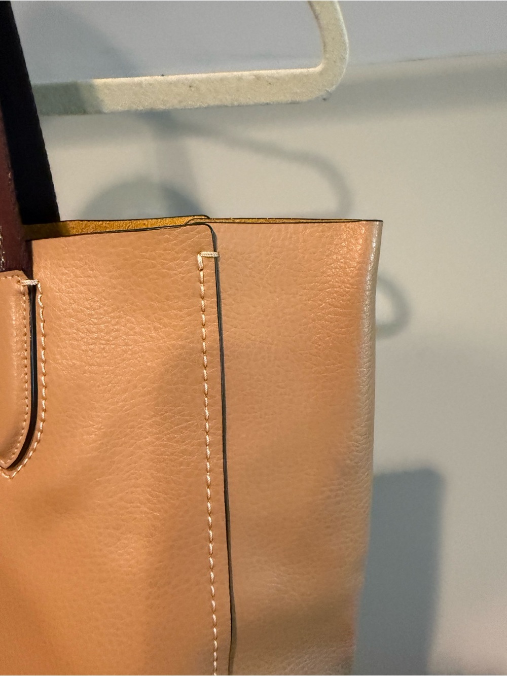 Coach Leather Tote in Tan with Brown Straps - Picture 6 of 16